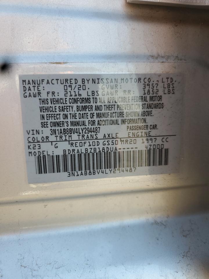 2020 Nissan Sentra S VIN: 3N1AB8BV4LY294487 Lot: 63304855