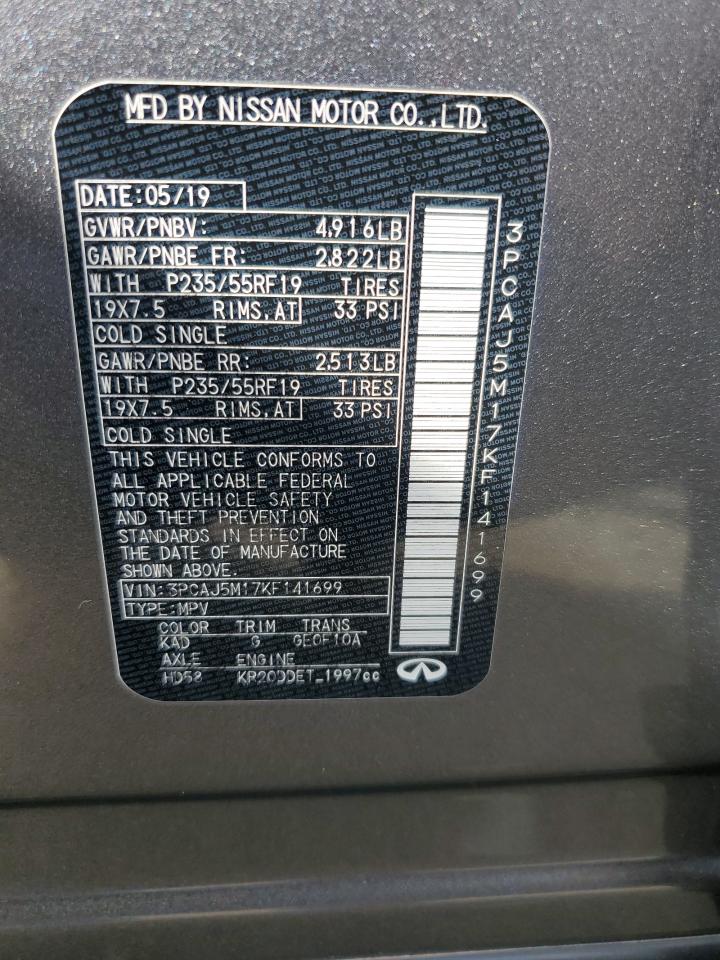 2019 Infiniti Qx50 Essential VIN: 3PCAJ5M17KF141699 Lot: 63251395