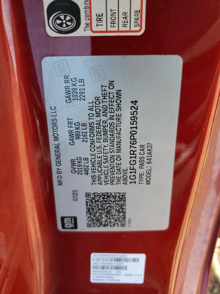 2023 Chevrolet Camaro Ss VIN: 1G1FG1R76P0159524 Lot: 65592075