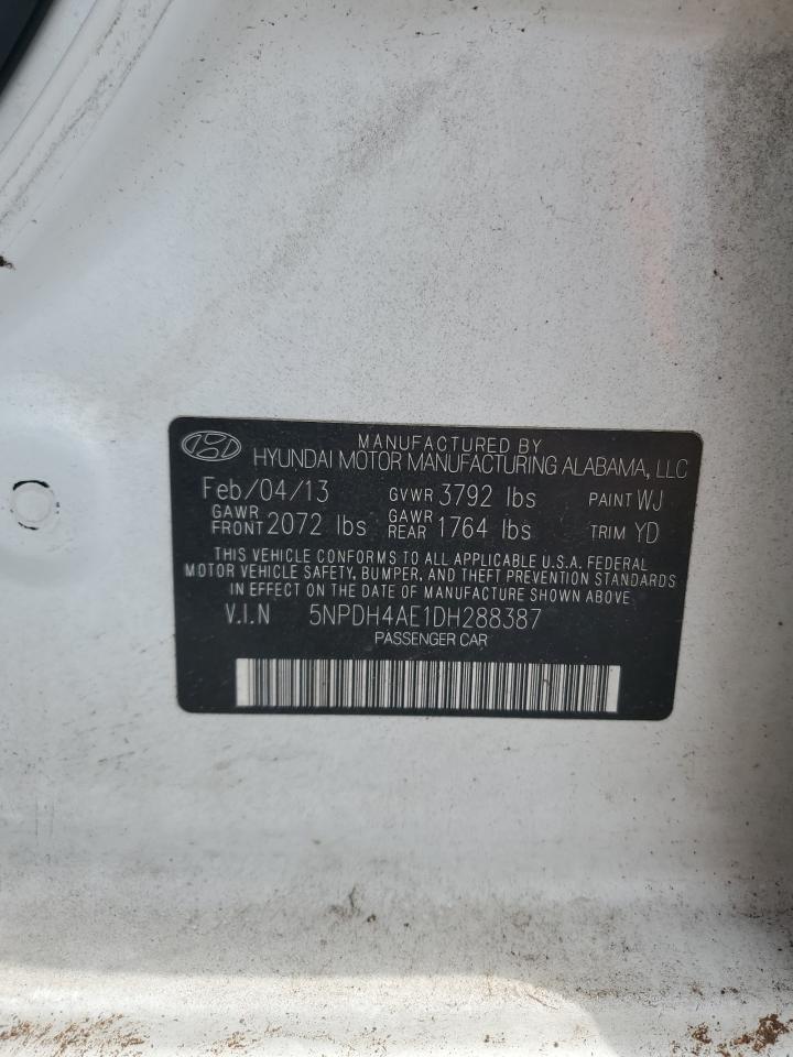 2013 Hyundai Elantra Gls VIN: 5NPDH4AE1DH288387 Lot: 64815555