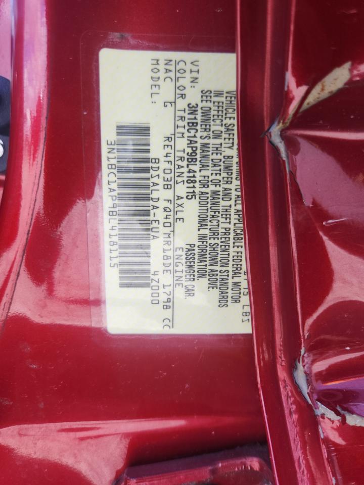 2011 Nissan Versa S VIN: 3N1BC1AP9BL418115 Lot: 63631815