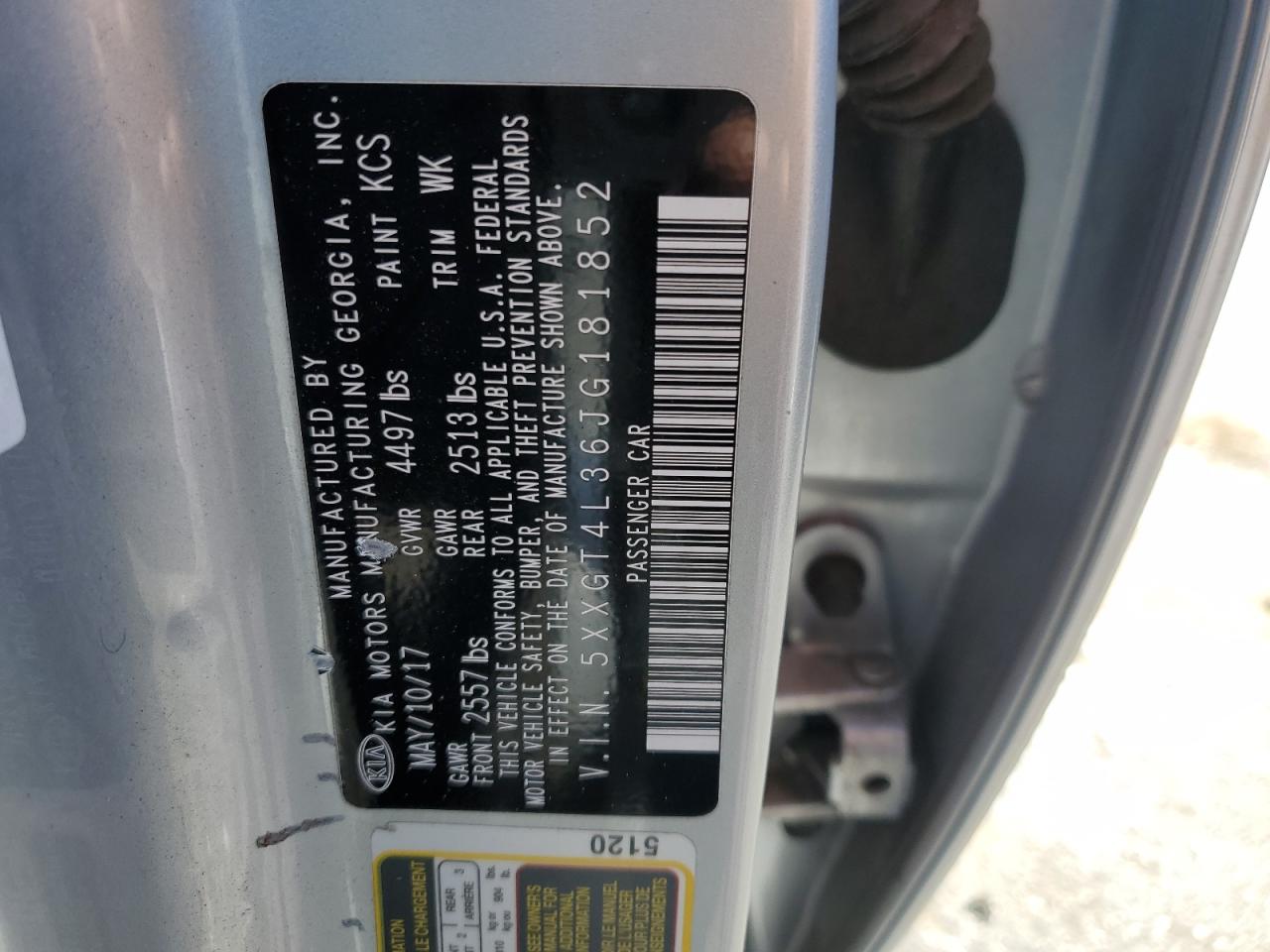 2018 Kia Optima Lx VIN: 5XXGT4L36JG181852 Lot: 64071225