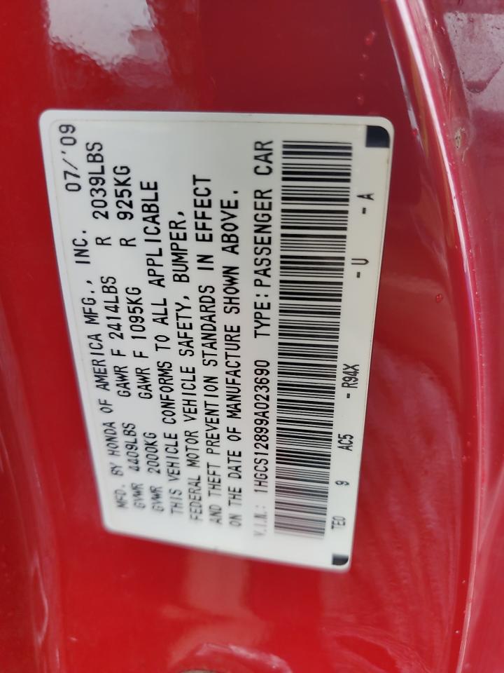 2009 Honda Accord Exl VIN: 1HGCS12899A023690 Lot: 64785255