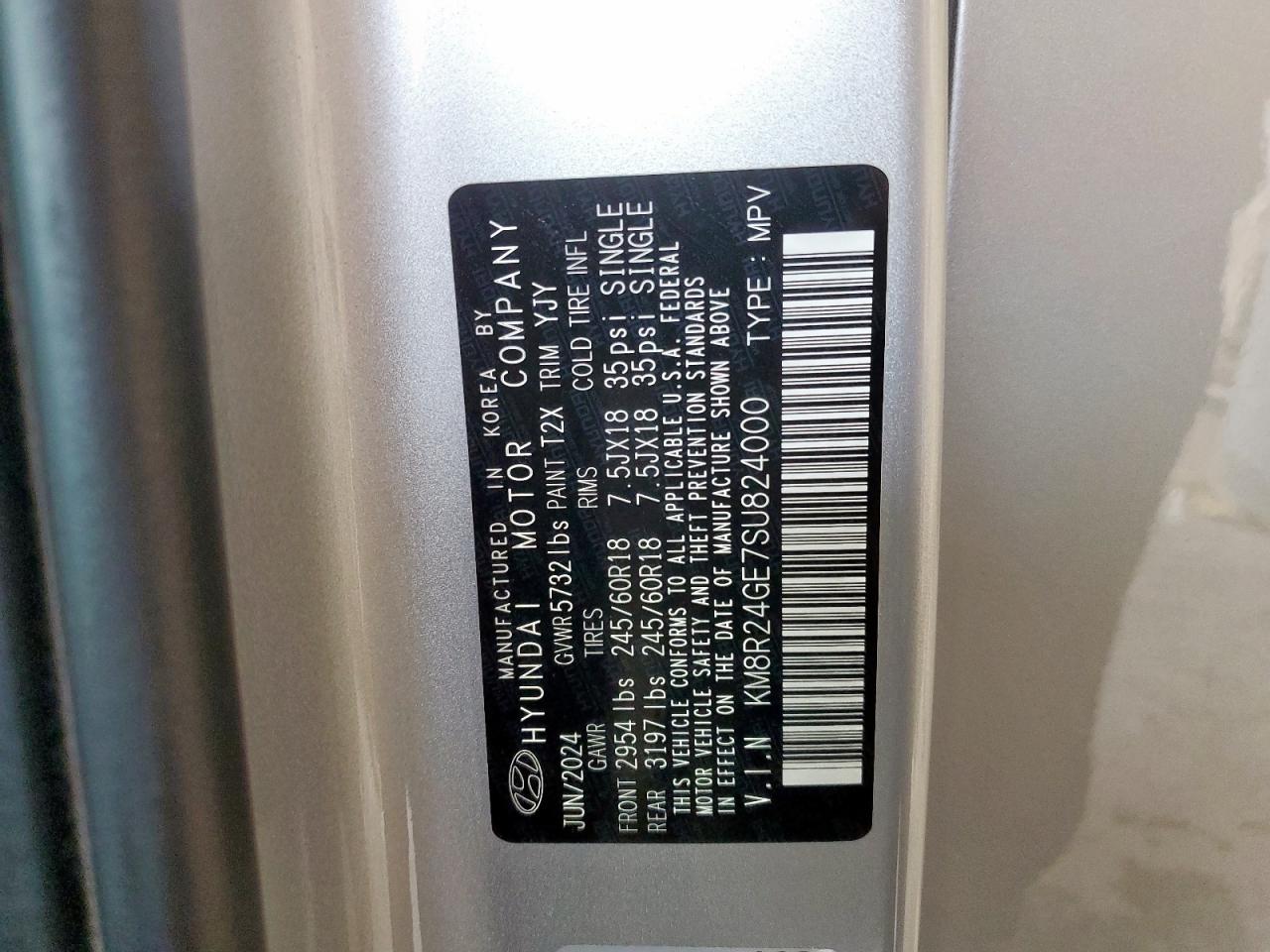 2025 Hyundai Palisade Sel VIN: KM8R24GE7SU824000 Lot: 63471415