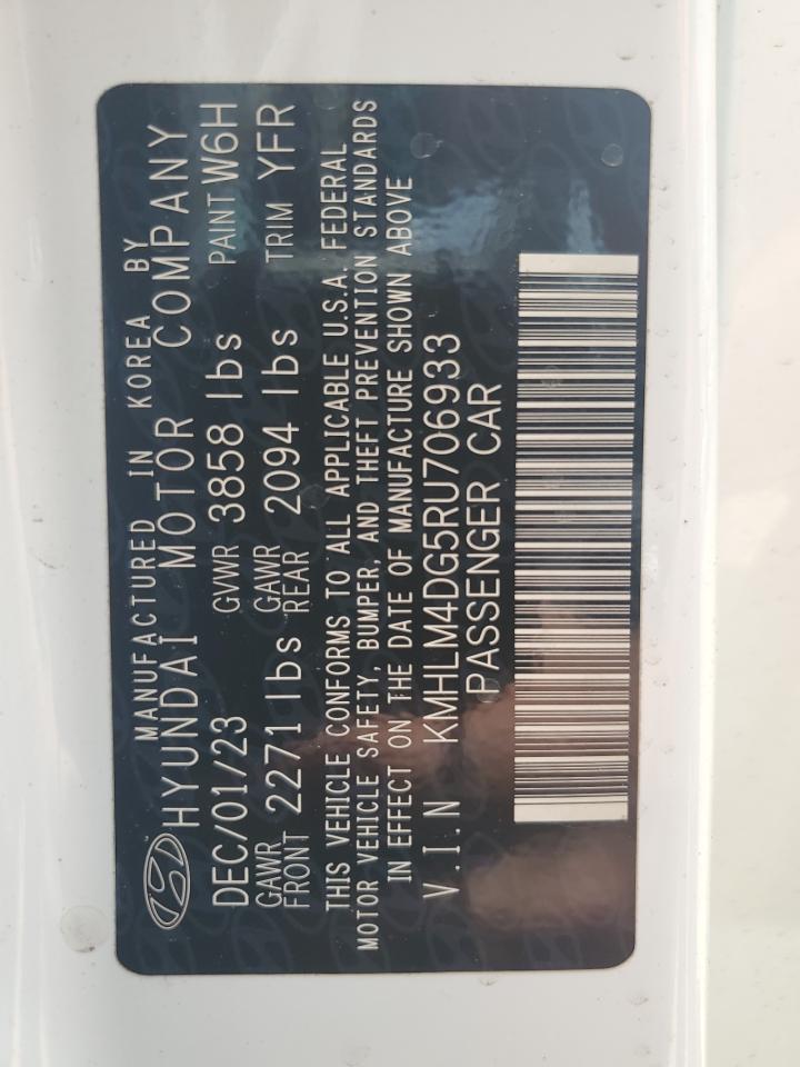 2024 Hyundai Elantra Sel VIN: KMHLM4DG5RU706933 Lot: 62769695