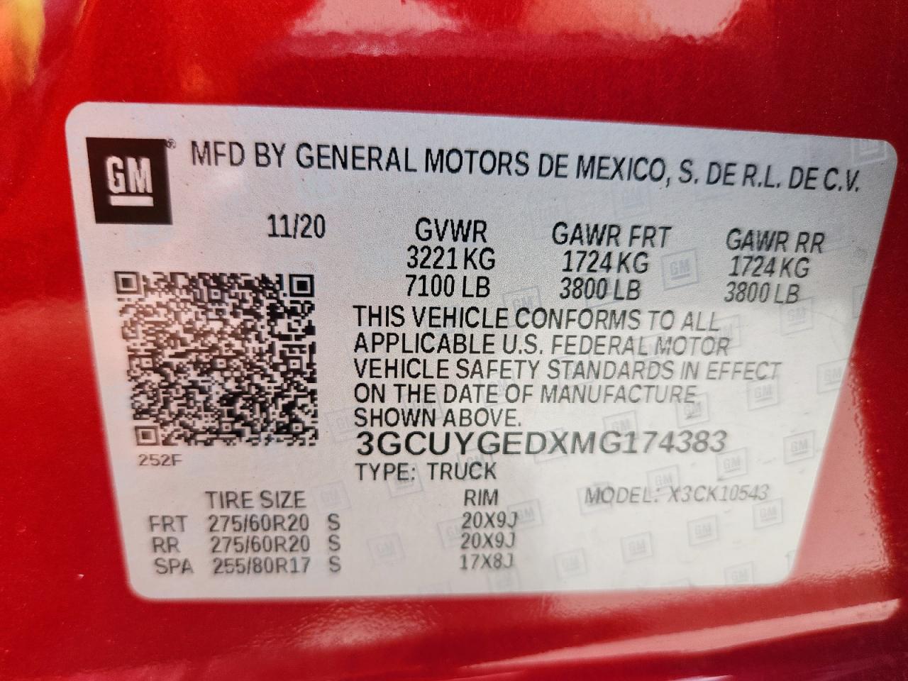 2021 Chevrolet Silverado K1500 Ltz VIN: 3GCUYGEDXMG174383 Lot: 64786775