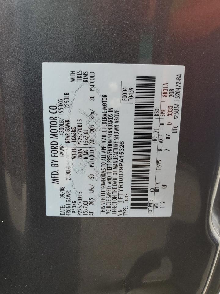 2009 Ford Ranger VIN: 1FTYR10D79PA15326 Lot: 64089355