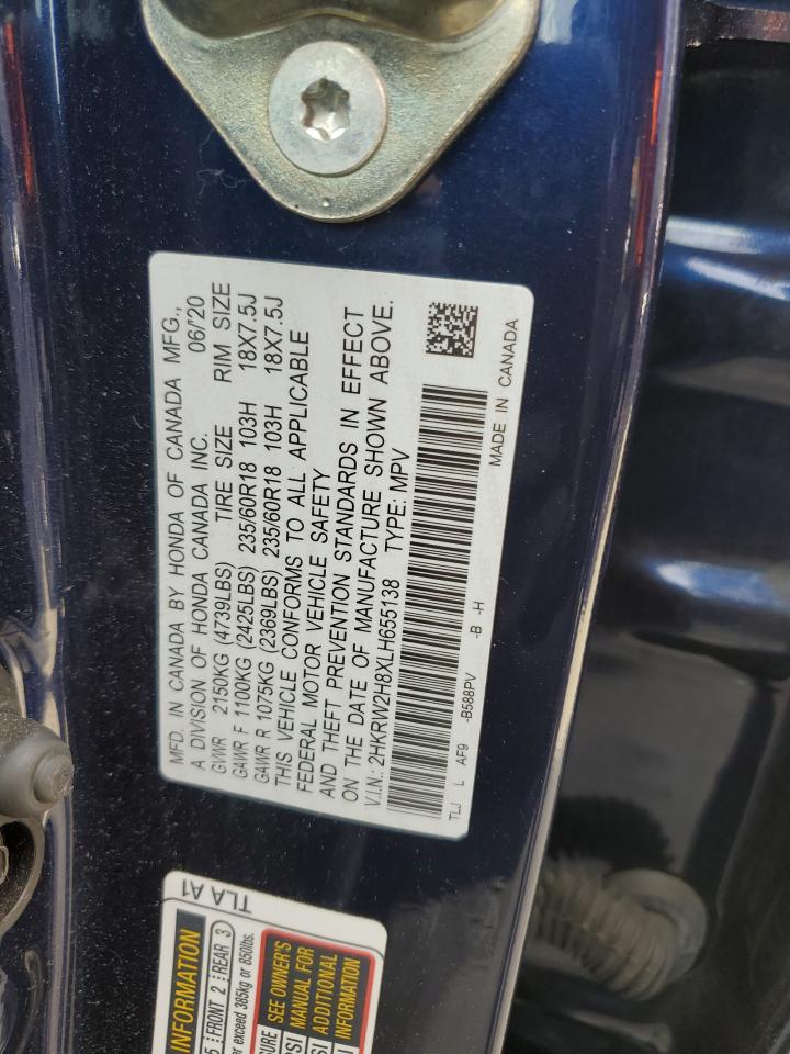 2020 Honda Cr-V Exl VIN: 2HKRW2H8XLH655138 Lot: 63811755