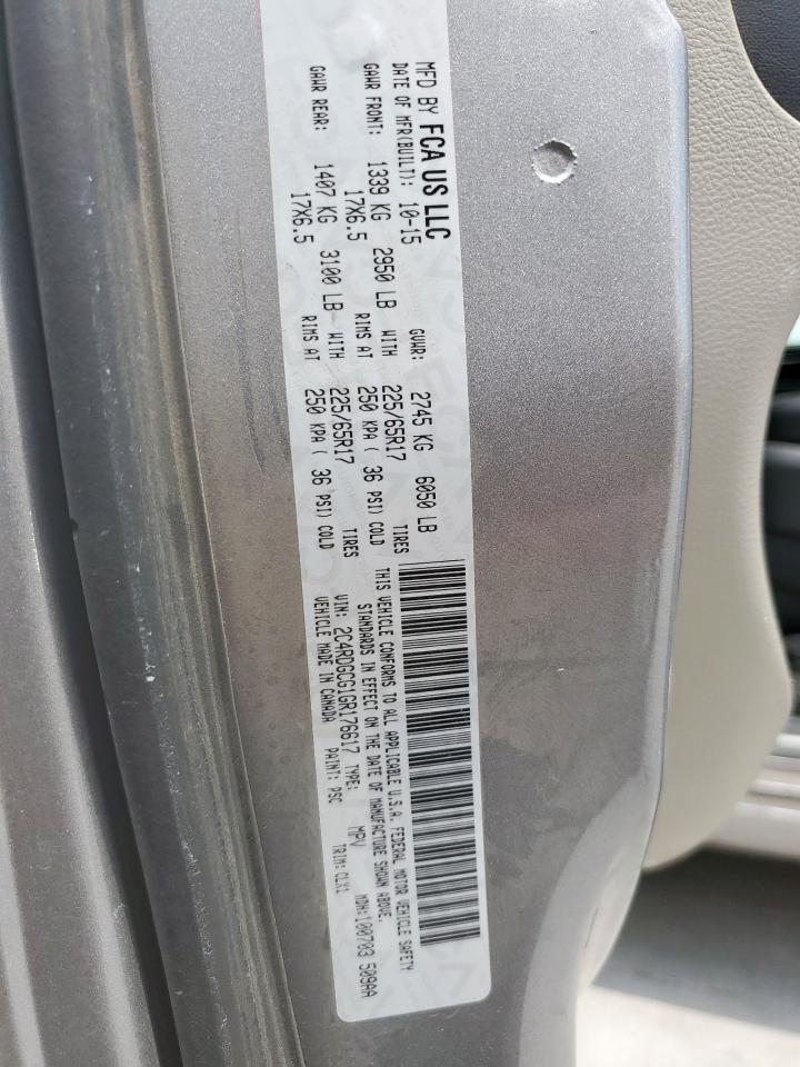 2016 Dodge Grand Caravan Sxt VIN: 2C4RDGCG1GR176617 Lot: 64254895