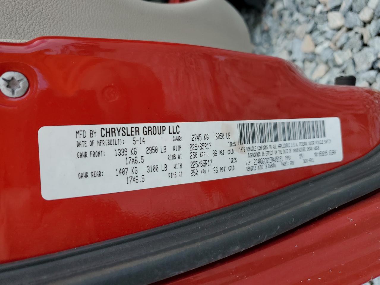 2014 Dodge Grand Caravan Sxt VIN: 2C4RDGCG1ER405181 Lot: 65355555