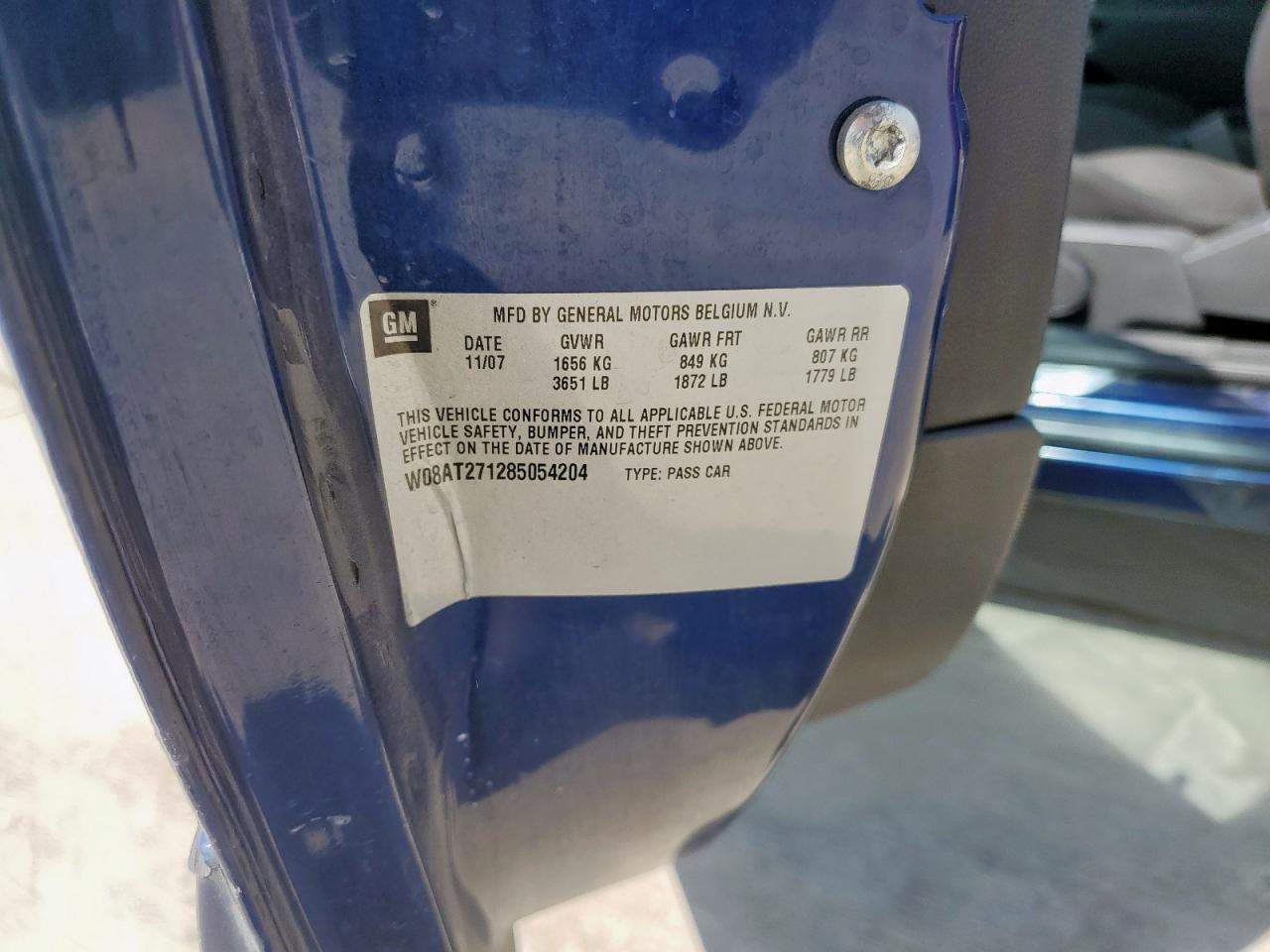 2008 Saturn Astra Xr VIN: W08AT271285054204 Lot: 64177425