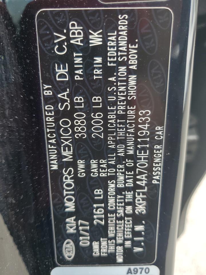 2017 Kia Forte Lx VIN: 3KPFL4A70HE119433 Lot: 64882485