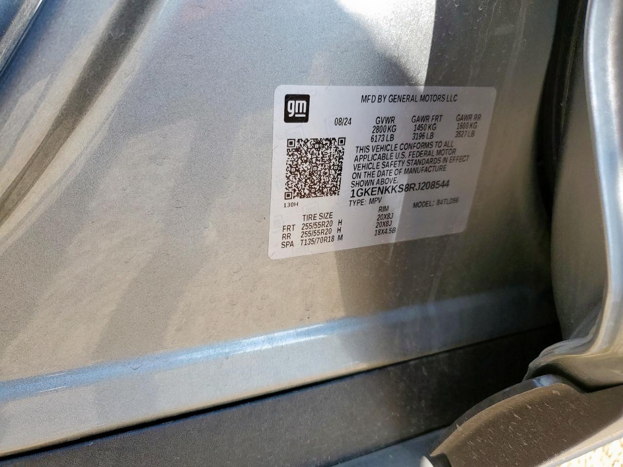 2024 GMC Acadia Uplevel VIN: 1GKENKKS8RJ208544 Lot: 64796105