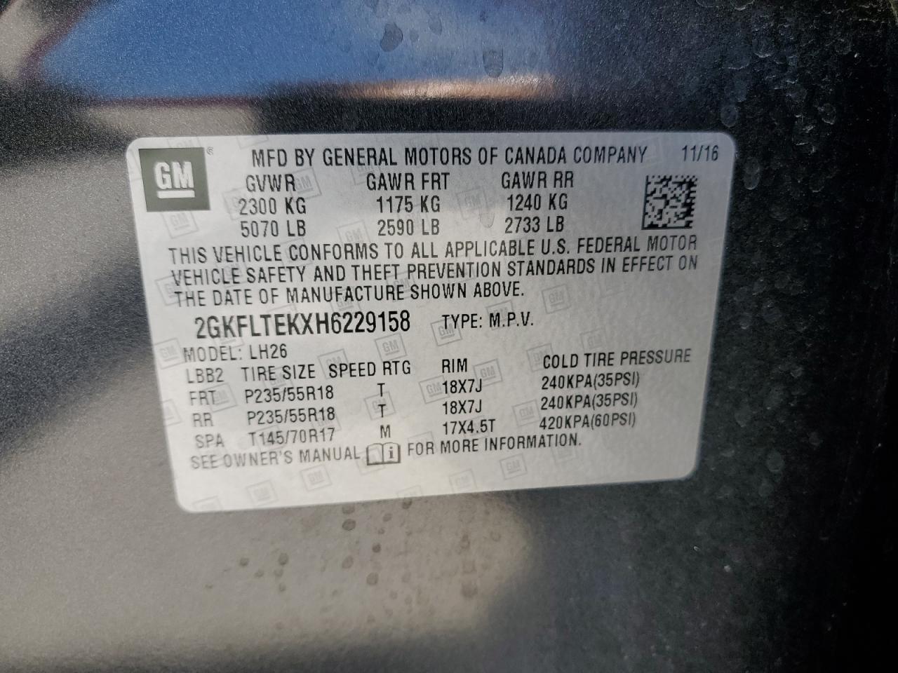 2017 GMC Terrain Sle VIN: 2GKFLTEKXH6229158 Lot: 65002705