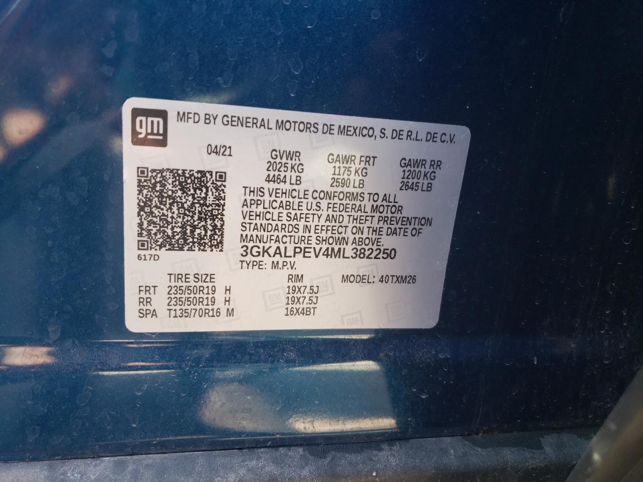 2021 GMC Terrain Slt VIN: 3GKALPEV4ML382250 Lot: 63970725