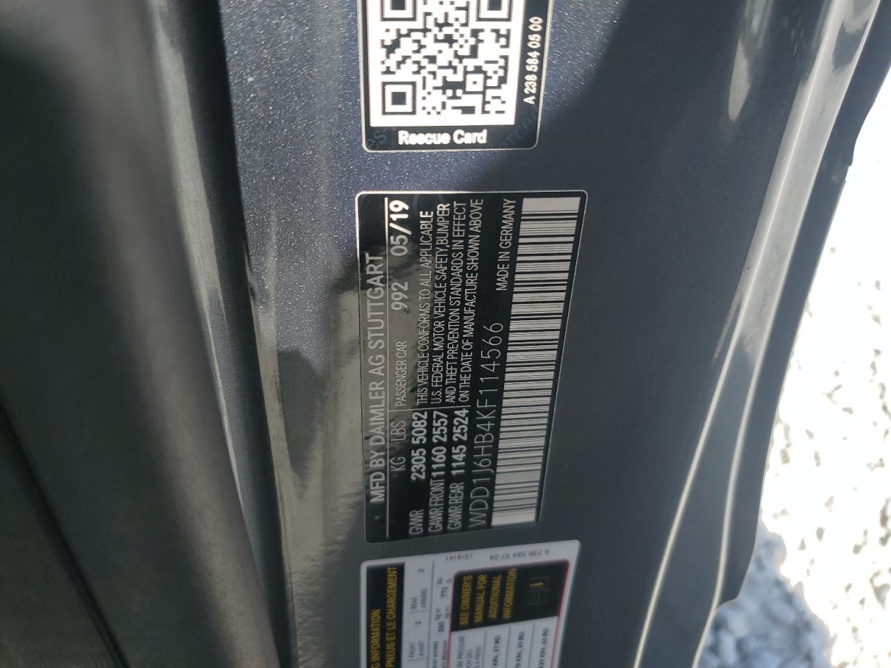 2019 Mercedes-Benz E 450 VIN: WDD1J6HB4KF114566 Lot: 66263125