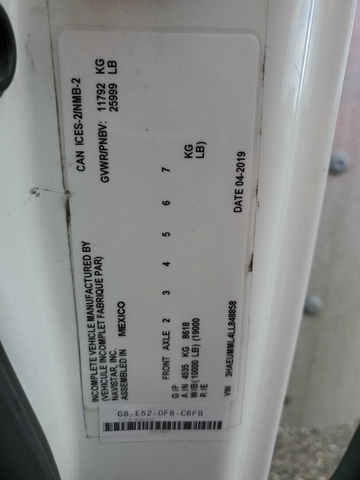 2020 International Mv607 - Trucks VIN: 3HAEUMML4LL848858 Lot: 64680455