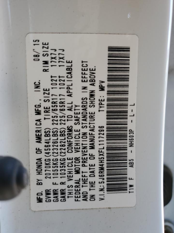 2015 Honda Cr-V Ex VIN: 5J6RM4H5XFL117296 Lot: 65339895