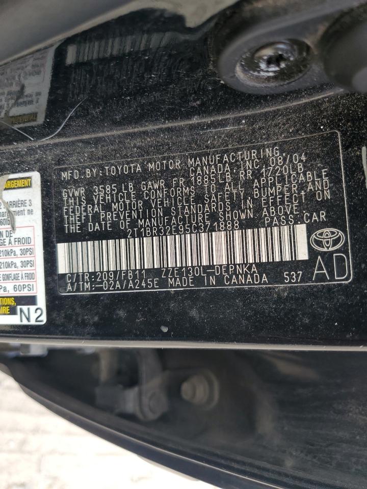 2005 Toyota Corolla Ce VIN: 2T1BR32E95C371888 Lot: 63222325
