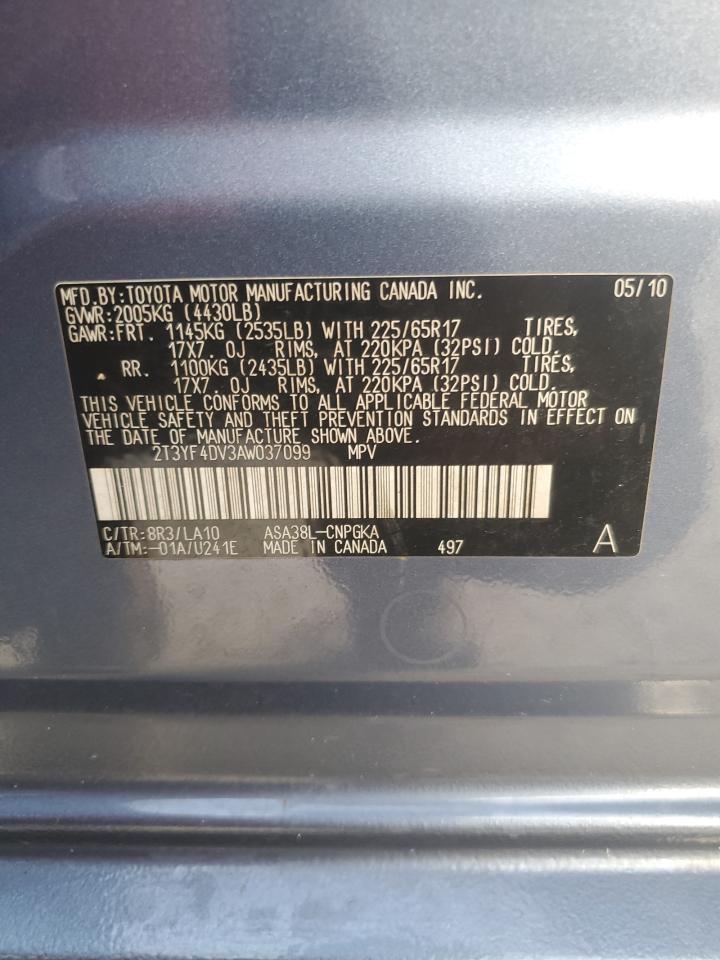 2010 Toyota Rav4 Limited VIN: 2T3YF4DV3AW037099 Lot: 64128655
