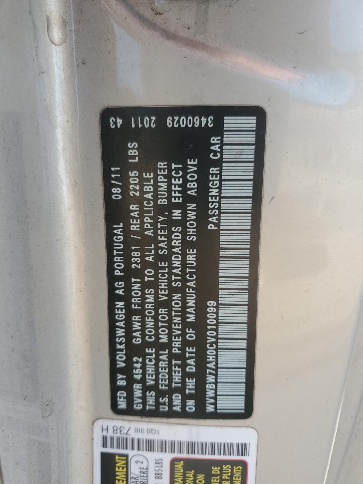 wvwbw7ah0cv010099 WVWBW7AH0CV010099 2012 Volkswagen Eos Komfort