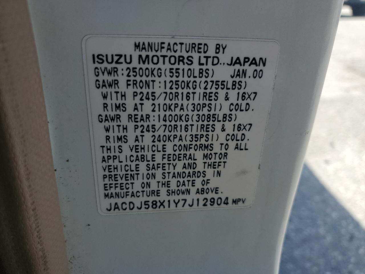 2000 Isuzu Trooper S VIN: JACDJ58X1Y7J12904 Lot: 63835695