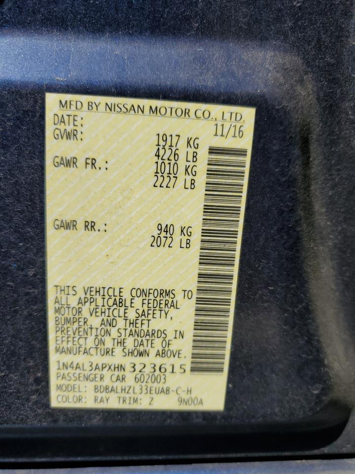 1n4al3apxhn323615 1N4AL3APXHN323615 2017 Nissan Altima 2.5