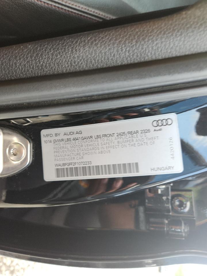 2015 Audi S3 Premium Plus VIN: WAUBFGFF2F1072233 Lot: 63551155