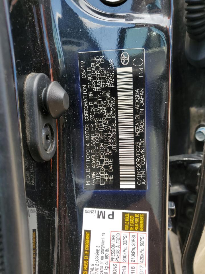 2020 Toyota Corolla Se VIN: JTDS4RCE6LJ032782 Lot: 65637015