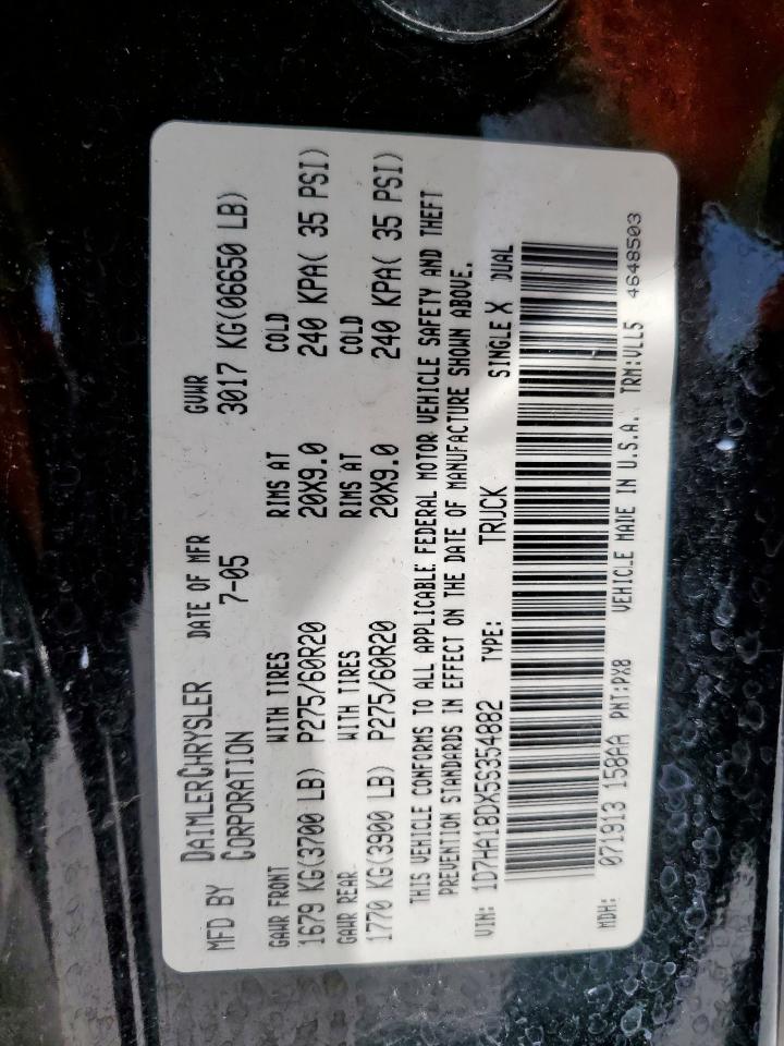 2005 Dodge Ram 1500 St VIN: 1D7HA18DX5S354882 Lot: 64211475