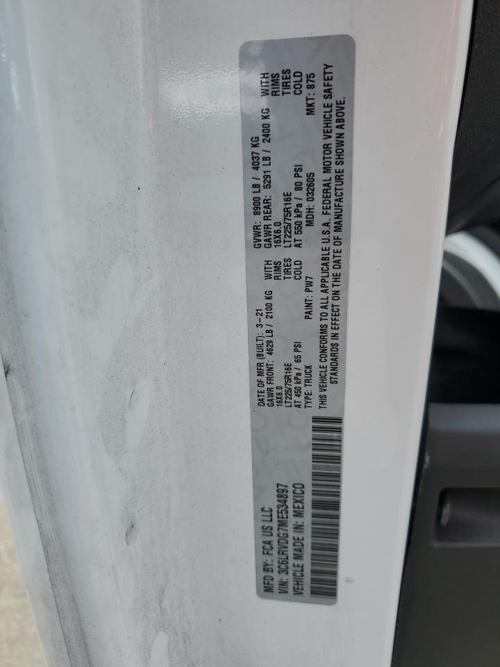 3c6lrvdg7me534897 3C6LRVDG7ME534897 2021 Ram Promaster 2500 2500 High