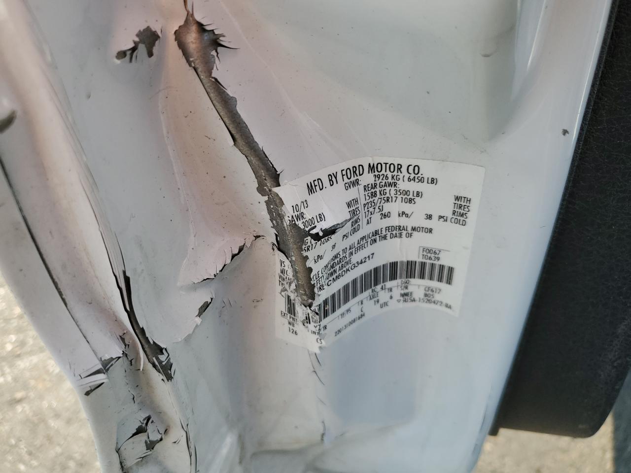 2013 Ford F150 VIN: 1FTMF1CM6DKG34217 Lot: 66013275