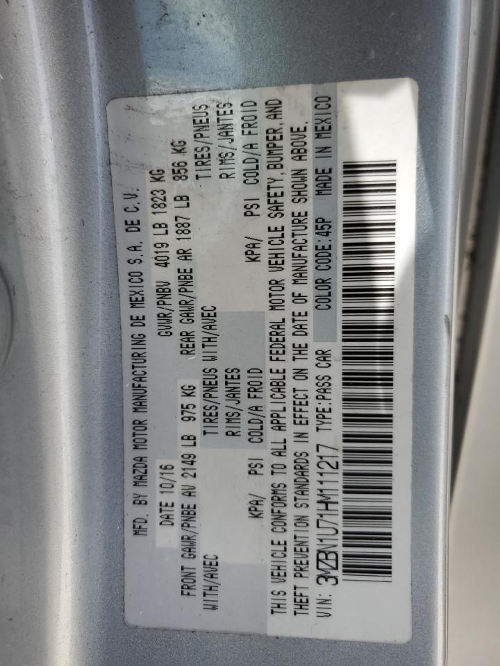 2017 Mazda 3 Sport VIN: 3MZBN1U71HM111217 Lot: 65141165