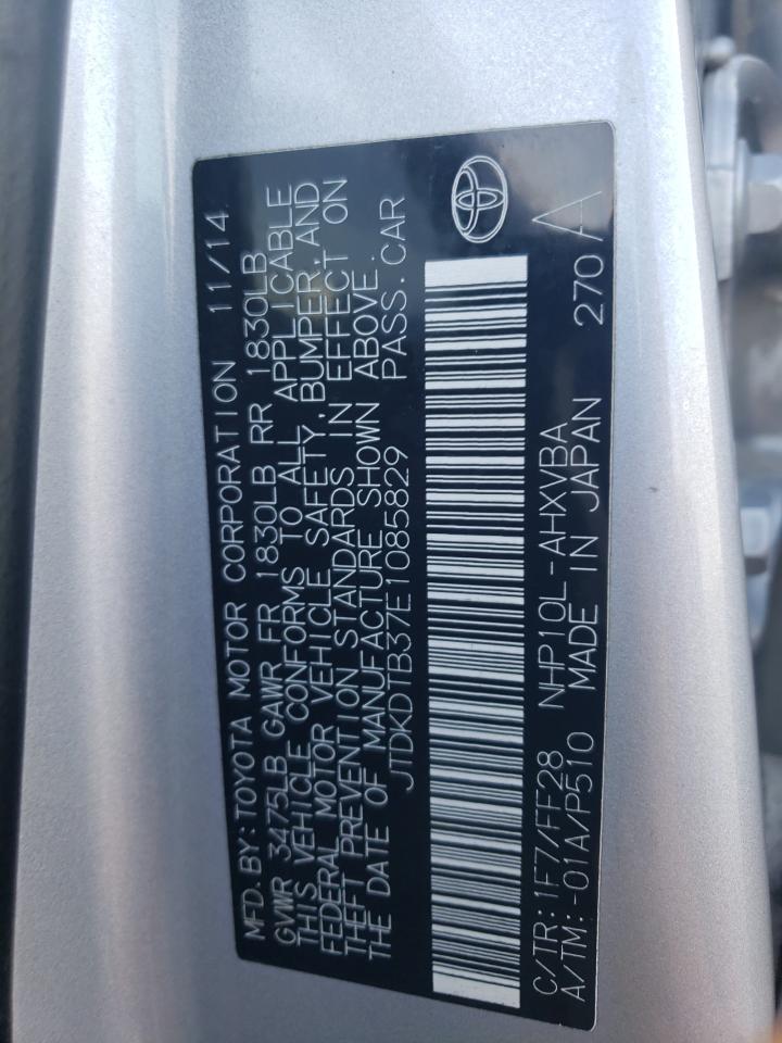 2014 Toyota Prius C VIN: JTDKDTB37E1085829 Lot: 64192835