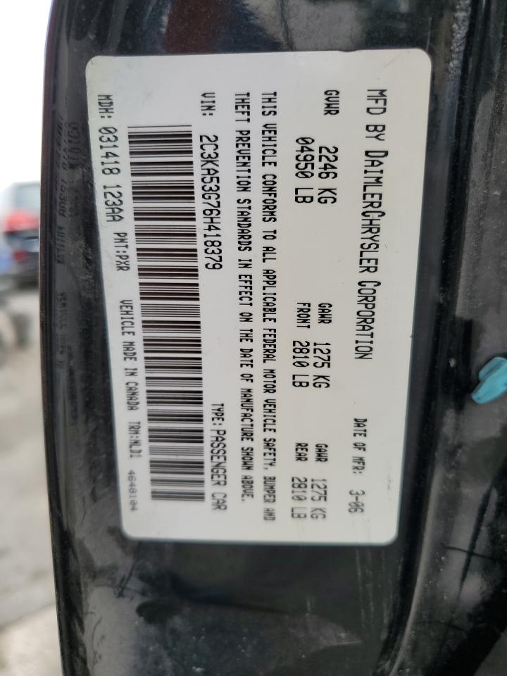 2006 Chrysler 300 Touring VIN: 2C3KA53G76H418379 Lot: 65146975