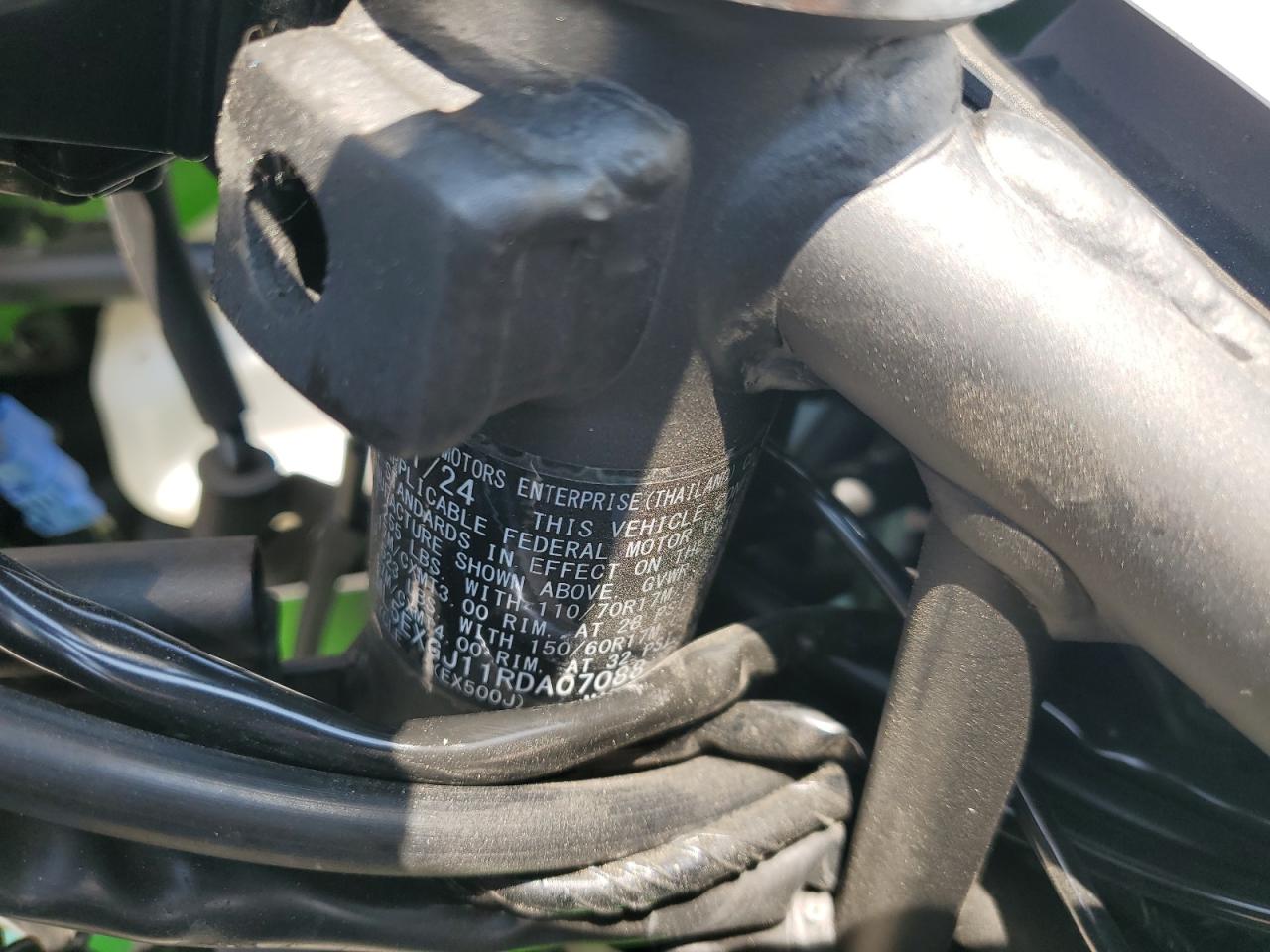 2024 Kawasaki Ex500 A VIN: ML5EXGJ11RDA07088 Lot: 64426645