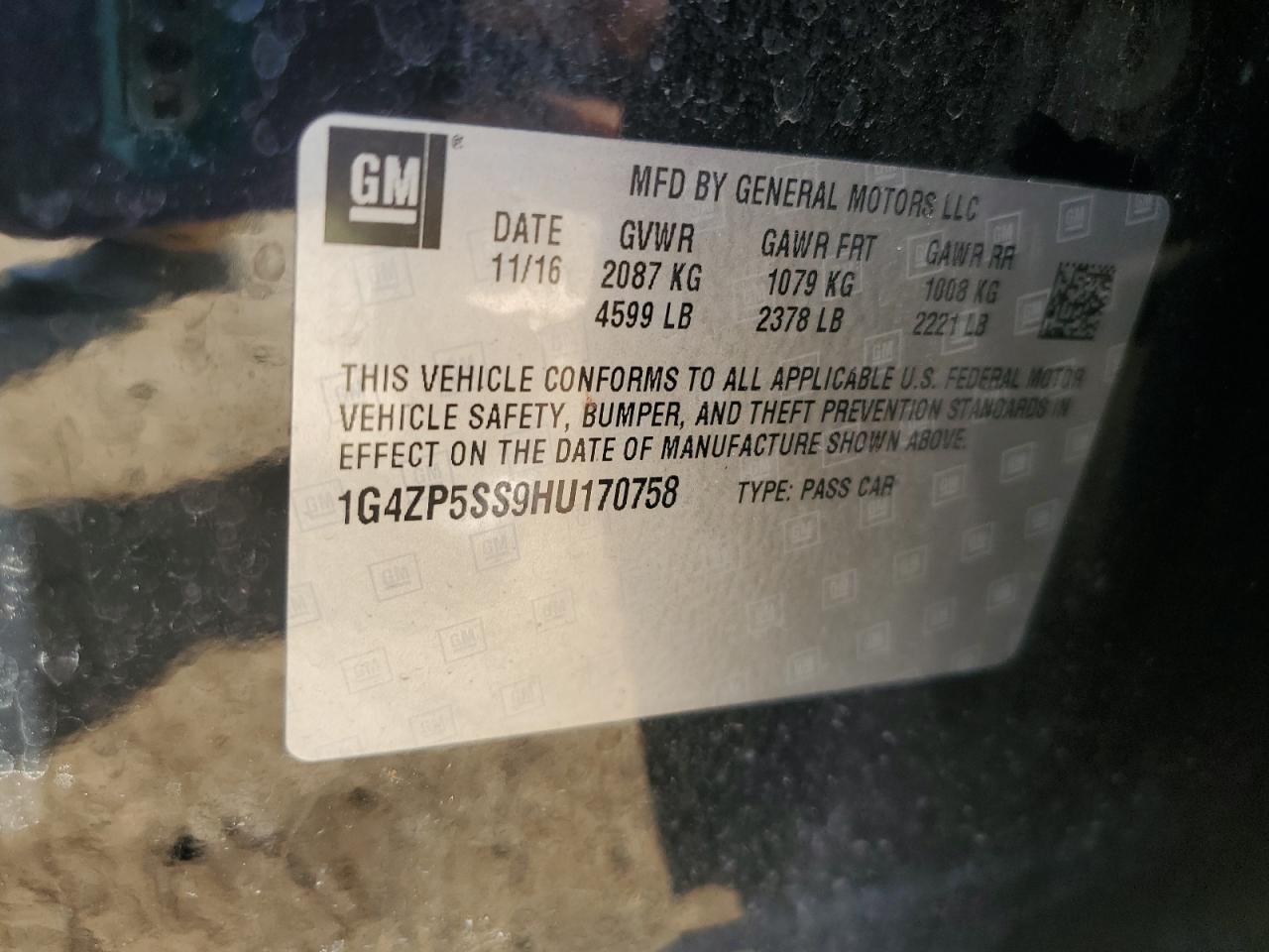 2017 Buick Lacrosse Essence VIN: 1G4ZP5SS9HU170758 Lot: 62726985