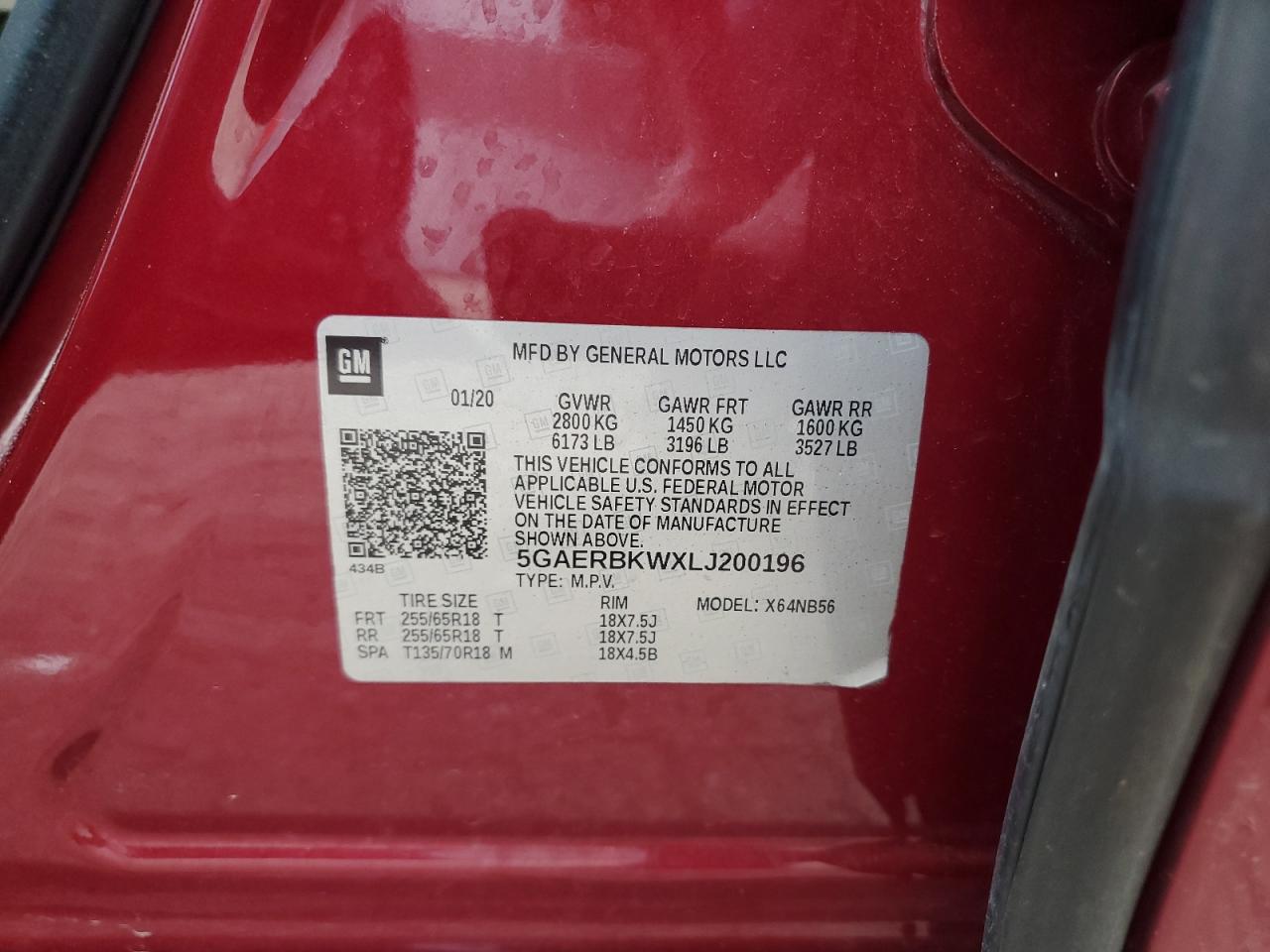 2020 Buick Enclave Essence VIN: 5GAERBKWXLJ200196 Lot: 64933315