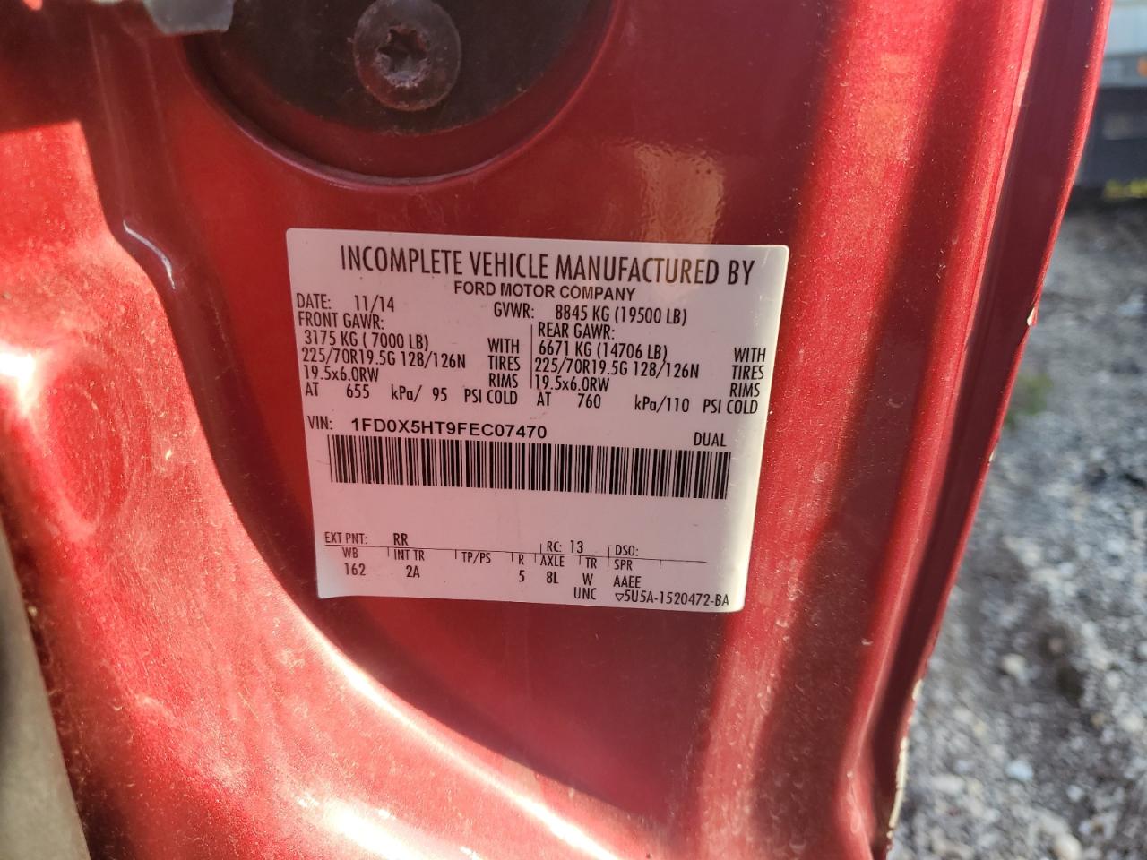 1fd0x5ht9fec07470 1FD0X5HT9FEC07470 2015 Ford F550 Super Duty