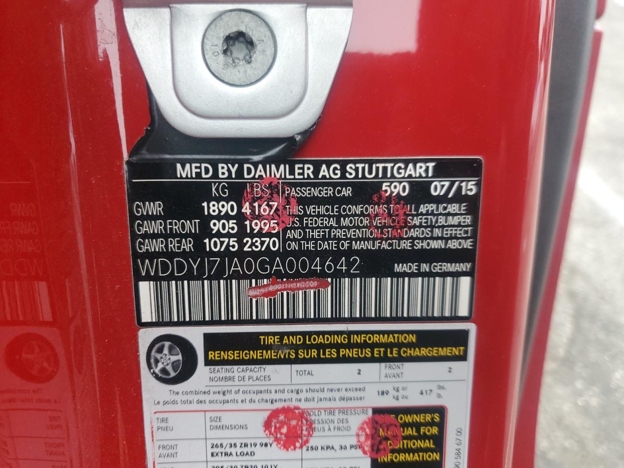 WDDYJ7JA0GA004642 2016 Mercedes-Benz Amg Gt S