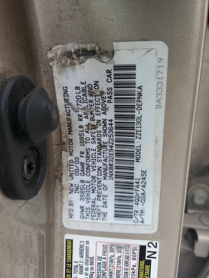 1nxbr32e94z253644 1NXBR32E94Z253644 2004 Toyota Corolla Ce