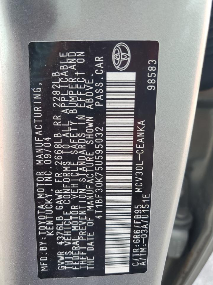 2005 Toyota Camry Le VIN: 4T1BF30K75U595032 Lot: 63815215