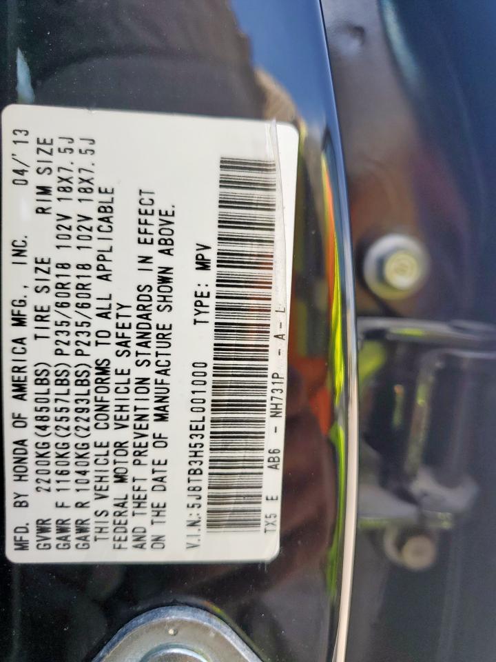 2014 Acura Rdx Technology VIN: 5J8TB3H53EL001000 Lot: 66303695