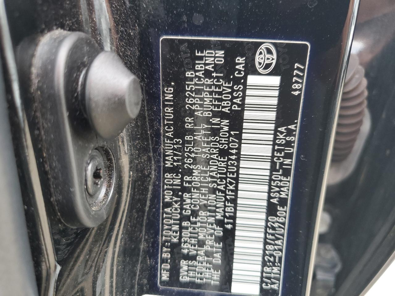 2014 Toyota Camry L VIN: 4T1BF1FK7EU344071 Lot: 65160475