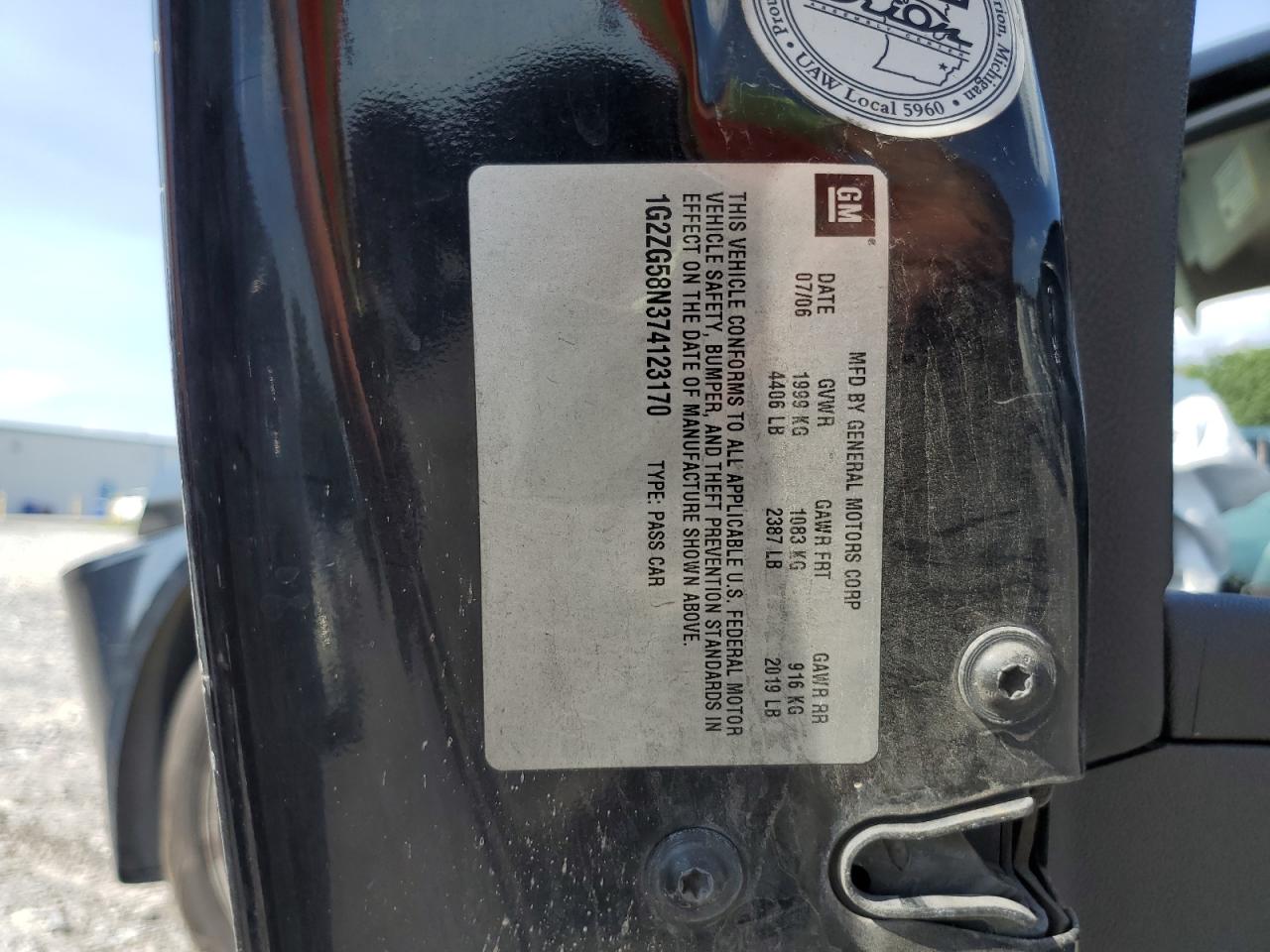 1g2zg58n374123170 1G2ZG58N374123170 2007 Pontiac G6 Base