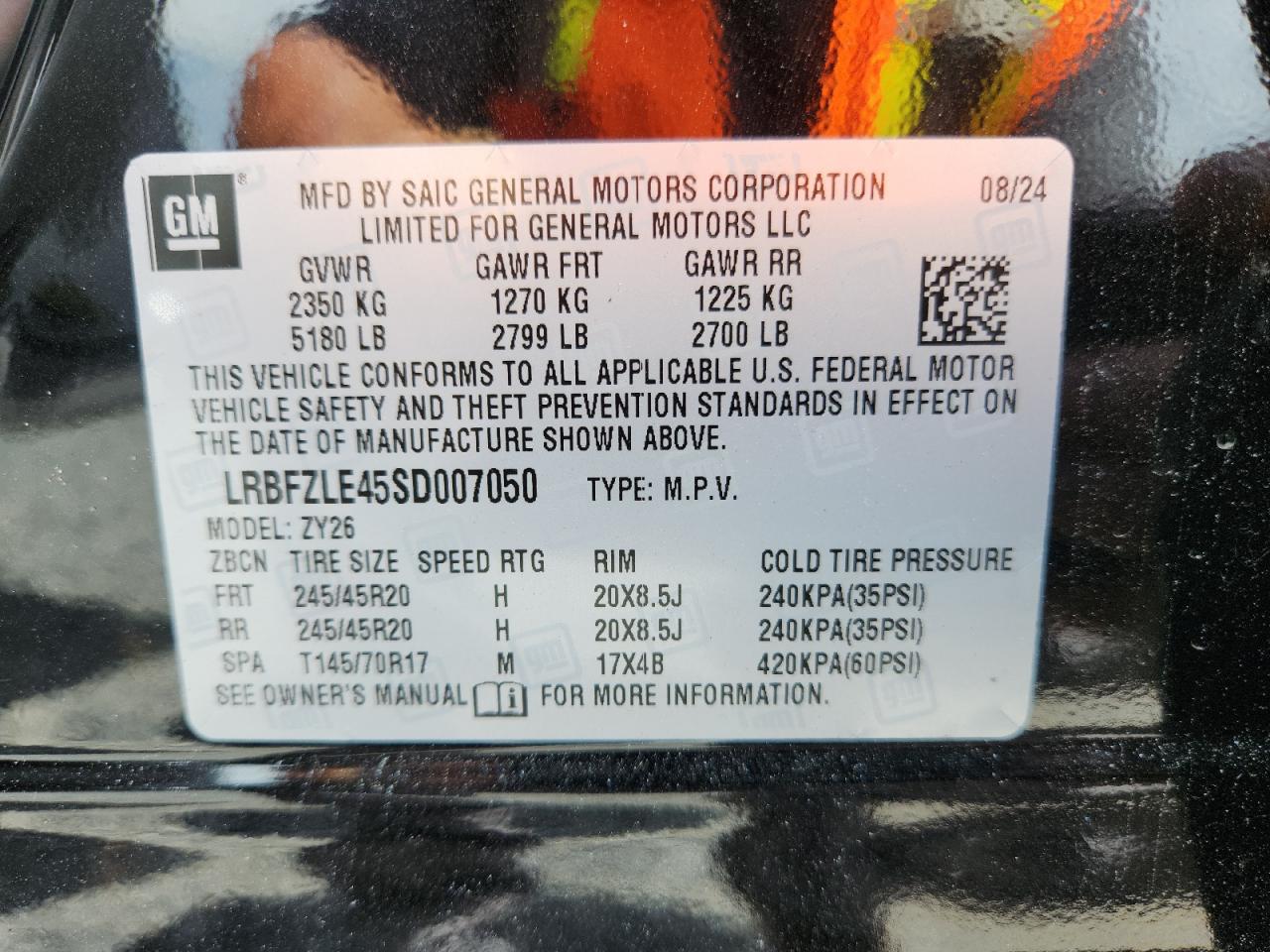 2025 Buick Envision Sport Touring VIN: LRBFZLE45SD007050 Lot: 63328725