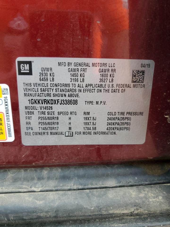 2015 GMC Acadia Slt-1 VIN: 1GKKVRKDXFJ338608 Lot: 63783435