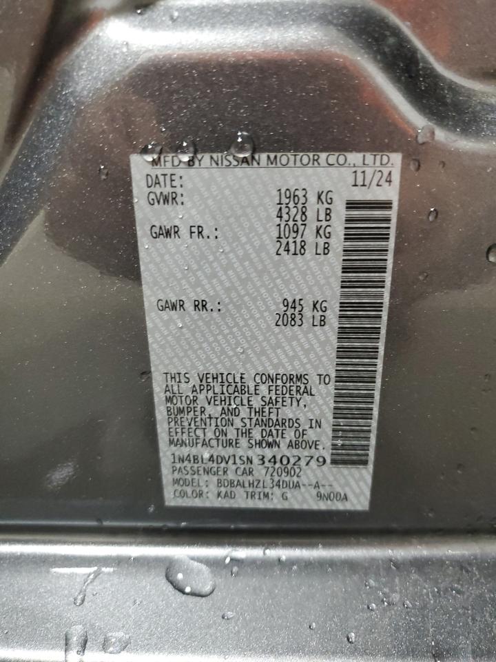 1N4BL4DV1SN340279 NISSAN ALTIMA 2025