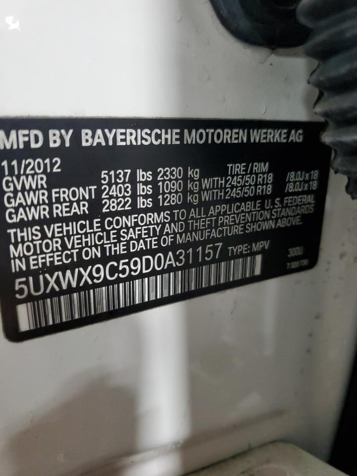 2013 BMW X3 xDrive28I VIN: 5UXWX9C59D0A31157 Lot: 64628765