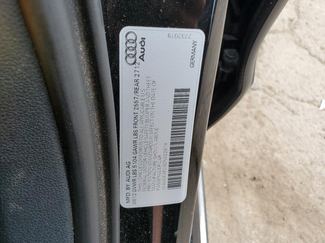 2013 Audi A6 Premium Plus VIN: WAUGFAFC3DN022679 Lot: 65241285